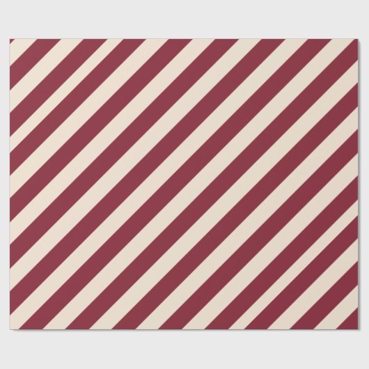 Papier Cadeau Ruby ancien et rayures blanches antiques (Plat)