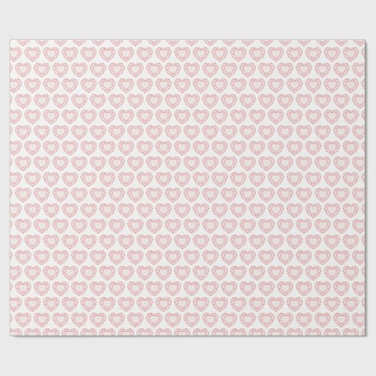 Papier Cadeau Ruby coeur gemstone rouge ligne art motif envelopp (Plat)