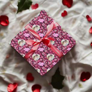 Papier Cadeau Ruby & Coeurs roses Photo personnalisée