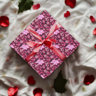 Papier Cadeau Ruby et Coeurs roses