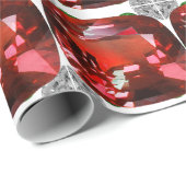 Papier Cadeau Ruby Gemstone Red (Coin rond)