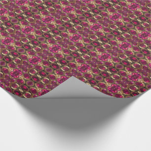 Papier Cadeau Ruby Gold Gemstone Motif Elegant Chic Festive