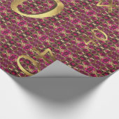 Papier Cadeau Ruby Gold Gemstone Motif Golden Number 40 (Coin)