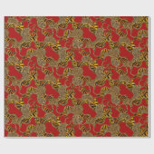 Papier Cadeau Ruby Léopard Baroque Luxe Or (Plat)