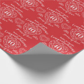 Papier Cadeau Ruby mariage anniversaire 40 ans d'amour rouge (Coin)