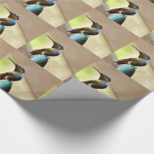 Papier Cadeau Ruby perché et petit colibri vert (Coin)
