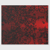 Papier Cadeau Ruby red black stylish floral vibrant élégant (Plat)