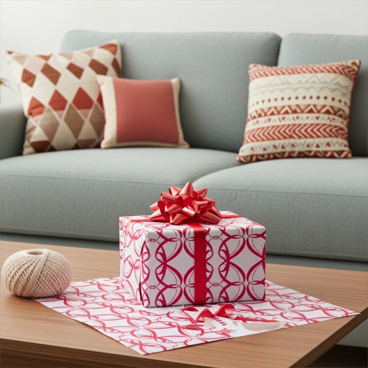 Papier Cadeau Ruby Red Togtherness and Unity sur le couple blanc