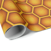 Papier Cadeau Ruche dorée (Coin rond)