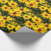 Papier Cadeau Rudbeckias de Susans- observés par noir (Coin)