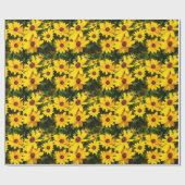 Papier Cadeau Rudbeckias de Susans- observés par noir (Plat)