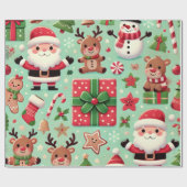 Papier Cadeau rudolf and santa Wrapping Paper (Plat)
