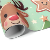 Papier Cadeau rudolf and santa Wrapping Paper (Coin rond)