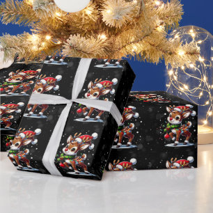 Papier Cadeau Rudolph Le Nez Rouge Noël