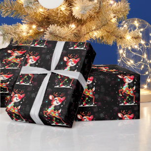 Papier Cadeau Rudolph Le Nez Rouge Noël