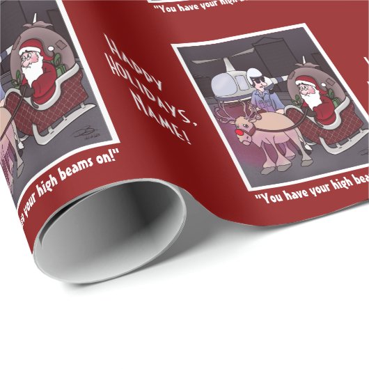 Papier Cadeau Rudolph Le Papier D'Enveloppement À Noeud Rouge (Coin rond)