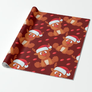 Papier Cadeau Rudolph the Reindeer Noël Enveloppement cadeau