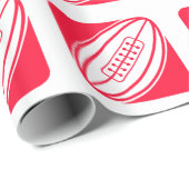 Papier Cadeau Rugby rouge écarlate (Coin rond)