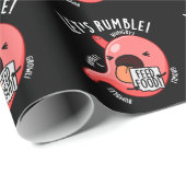 Papier Cadeau Rumble Funny Stomach Pun Dark BG (Coin rond)