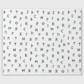 Papier Cadeau Runes viking noires sur Arrière - plan blanc (Plat)
