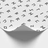 Papier Cadeau Runes viking noires sur Arrière - plan blanc (Coin)