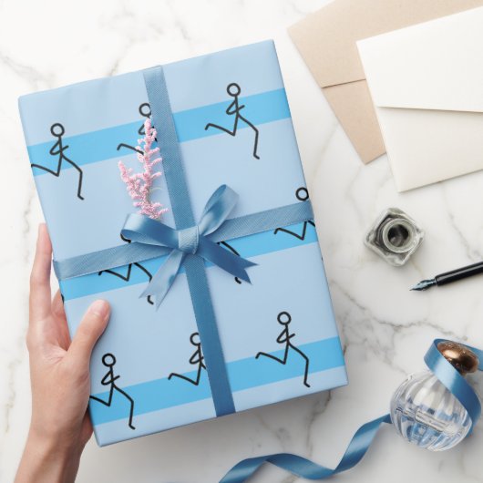 Papier Cadeau Runner Runner Blue Motif Wrapping Papier (Cadeaux)