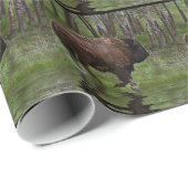 Papier Cadeau Running Buffalo & Forest, Bison-lover's Design (Coin rond)