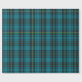 Papier Cadeau Russe Aqua et Jaune Black Watch Plaid Holiday (Plat)