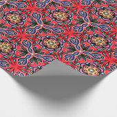 Papier Cadeau Russe Art populaire rouge Floral Imprimer Textile (Coin)