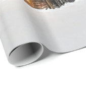 Papier Cadeau Russe Cabine neige hiver (Coin rond)