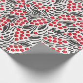 Papier Cadeau Russe Folk Art Red Berries Black Foliage (Coin)