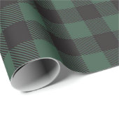 Papier Cadeau Russe Green & Black Buffalo Plaid Holiday (Coin rond)