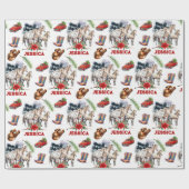 Papier Cadeau Russe Horse pays Aquarelle (Plat)