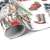 Papier Cadeau Russe Horse pays Aquarelle (Coin rond)