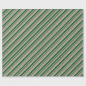 Papier Cadeau Russe Kraft Forest Green Candy Stripes vacances (Plat)