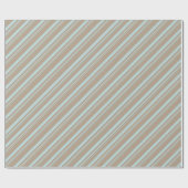 Papier Cadeau Russe Kraft Sage Green Stripes Vacances (Plat)