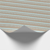 Papier Cadeau Russe Kraft Sage Green Stripes Vacances (Coin)