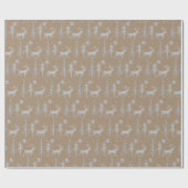 Papier Cadeau Russe Kraft Silver Bois Pine Forêt neige (Plat)
