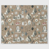 Papier Cadeau Russe Kraft Tout Noël scandinave 2 (Plat)