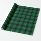 Papier Cadeau Russe plaid noir vert tartan pays motif (Déroulé)