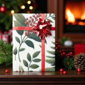 Papier Cadeau Russe Vacances Bois Aquarelle Pinecone