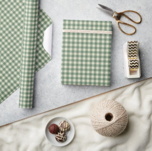 Papier Cadeau Russe Vert En vichy moderne Noël