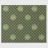 Papier Cadeau Russe Vert Plaid Tartan Famille Noël (Plat)