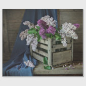 Papier Cadeau Russe violet et blanc Lilacs Photo florale (Plat)