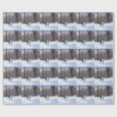 Papier Cadeau Russell Terrier Laisser neiger Noël (Plat)