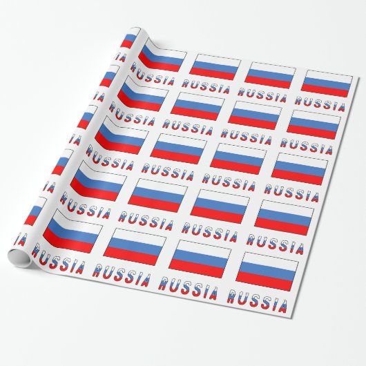 Papier Cadeau Russie et drapeau russe (Déroulé)