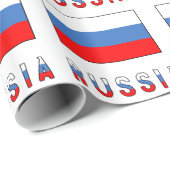 Papier Cadeau Russie et drapeau russe (Coin rond)