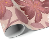 Papier Cadeau Rust Floral Seamless Pattern Large Flowers Minimal (Coin rond)