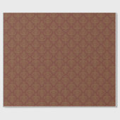 Papier Cadeau Rust Red Brown Damask Pattern (Plat)