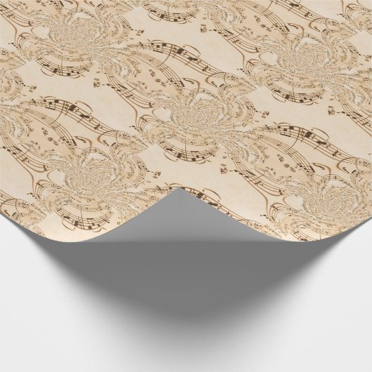 Papier Cadeau Rustic Antique Musical Notes (Coin)